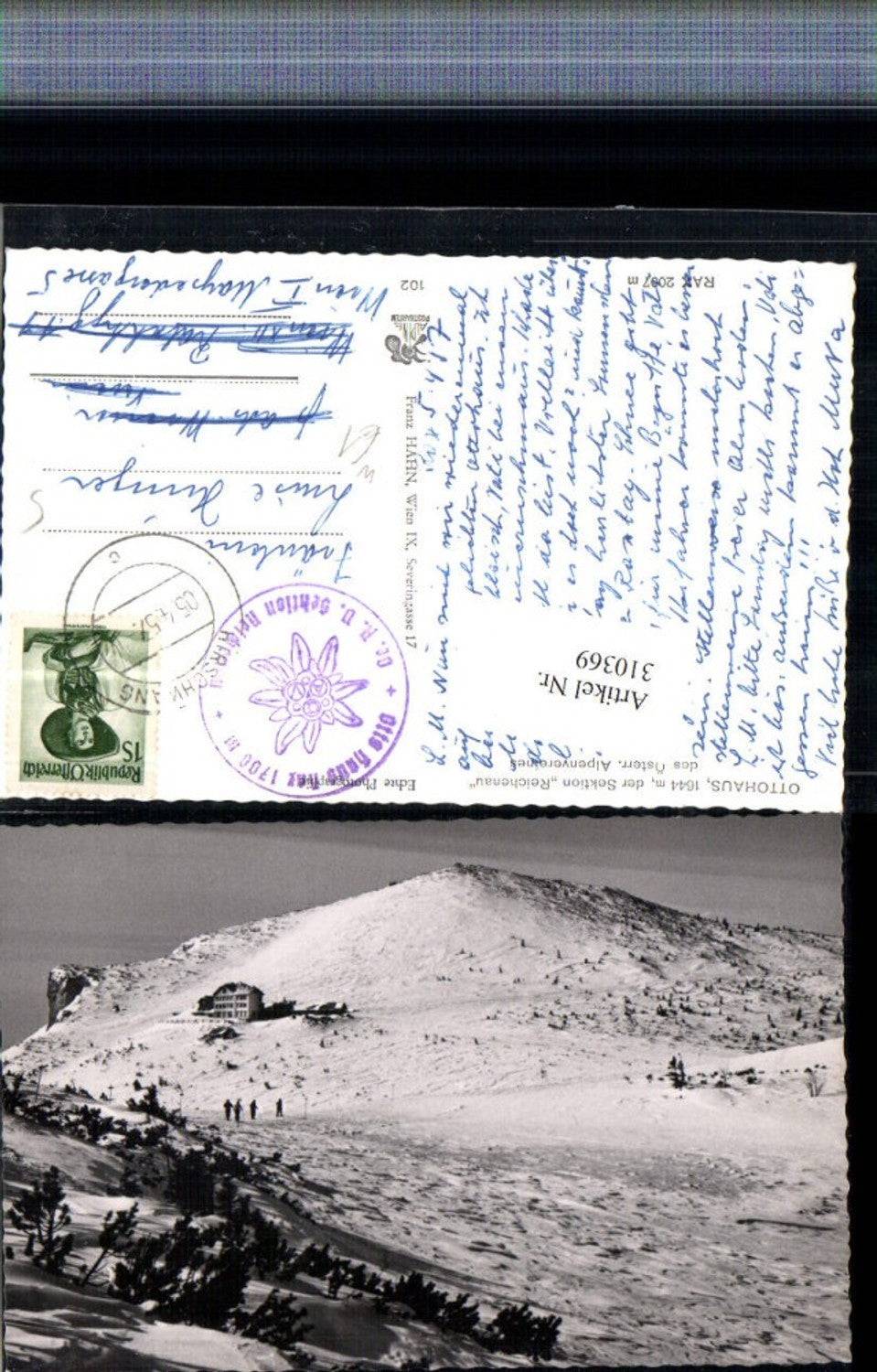 310369,Rax Ottohaus Berghütte b. Reichenau Winterbild