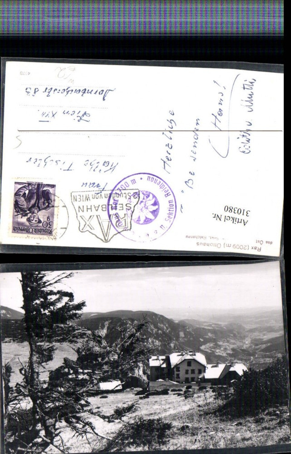310380,Rax Ottohaus Berghütte b. Reichenau Bergkulisse