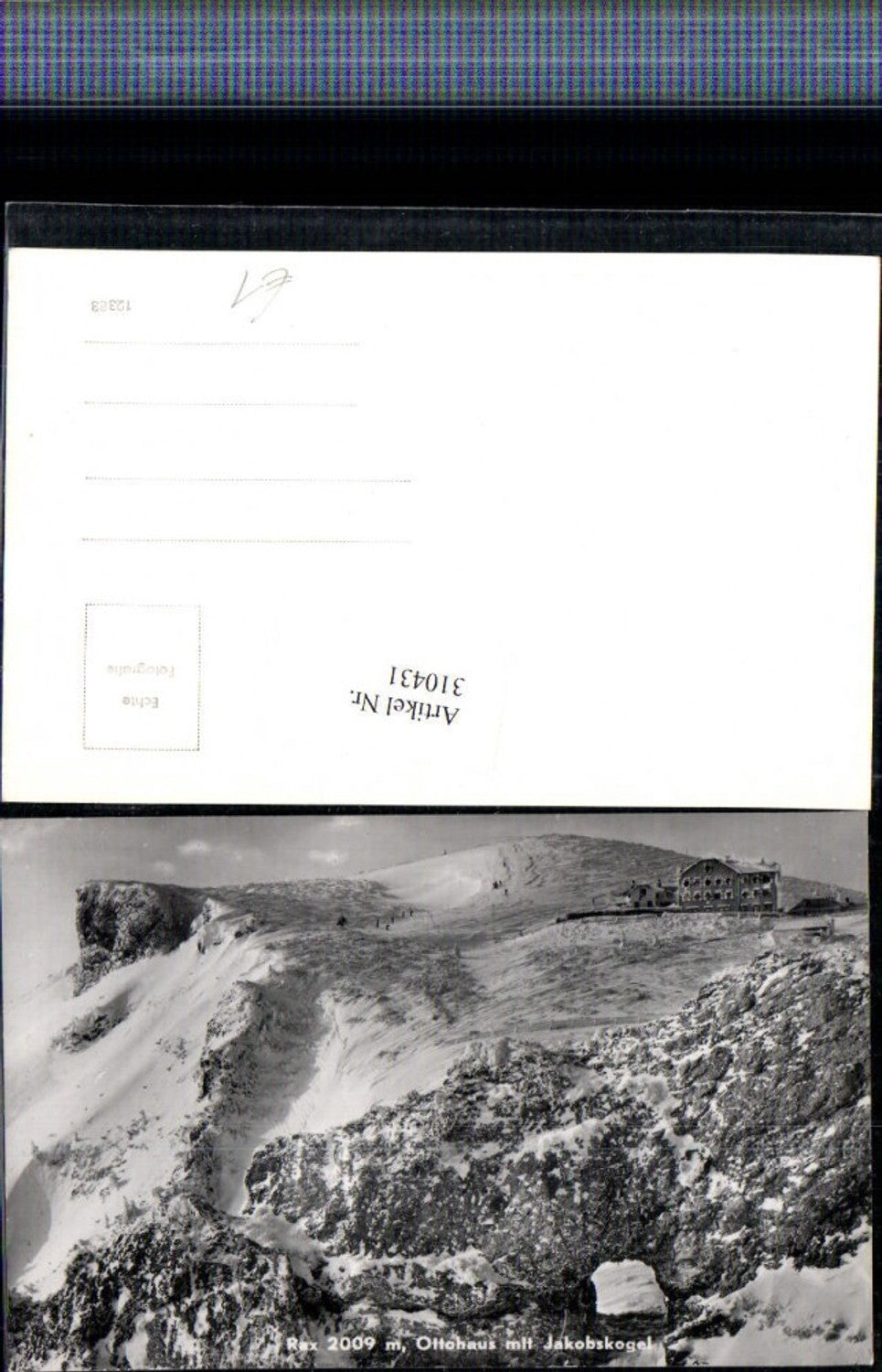 310431,Rax Ottohaus Berghütte m. Jakobskogel b. Reichenau Winterbild