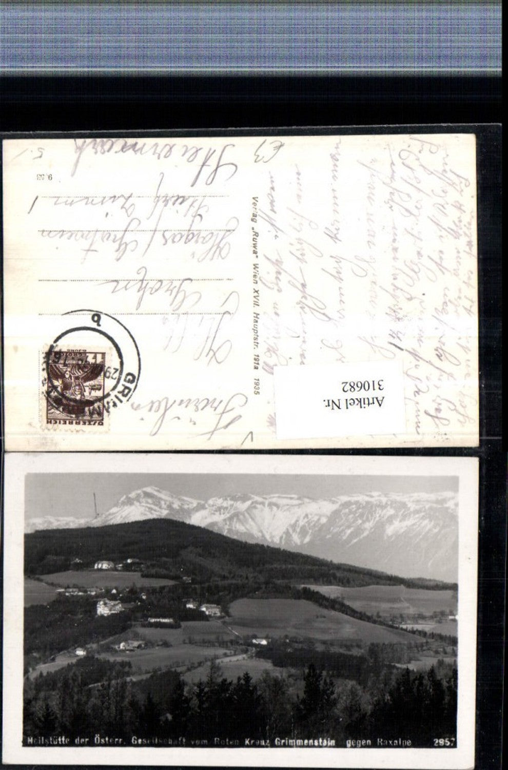 310682,Grimmenstein Heilstätte geg. Raxalpe Bergkulisse