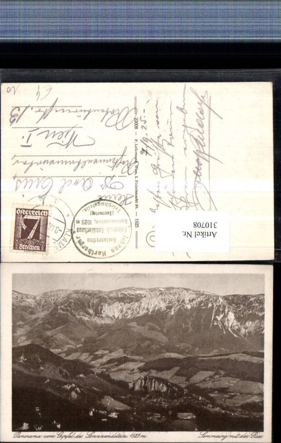 310708,Semmering Panorama vom Gipfel des Sonnwendstein Bergkulisse