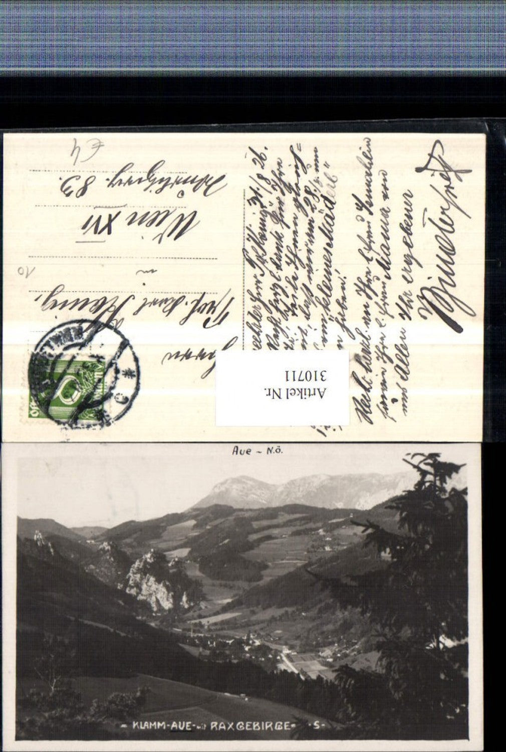 310711,Klamm Aue m. Raxgebirge Bergkulisse