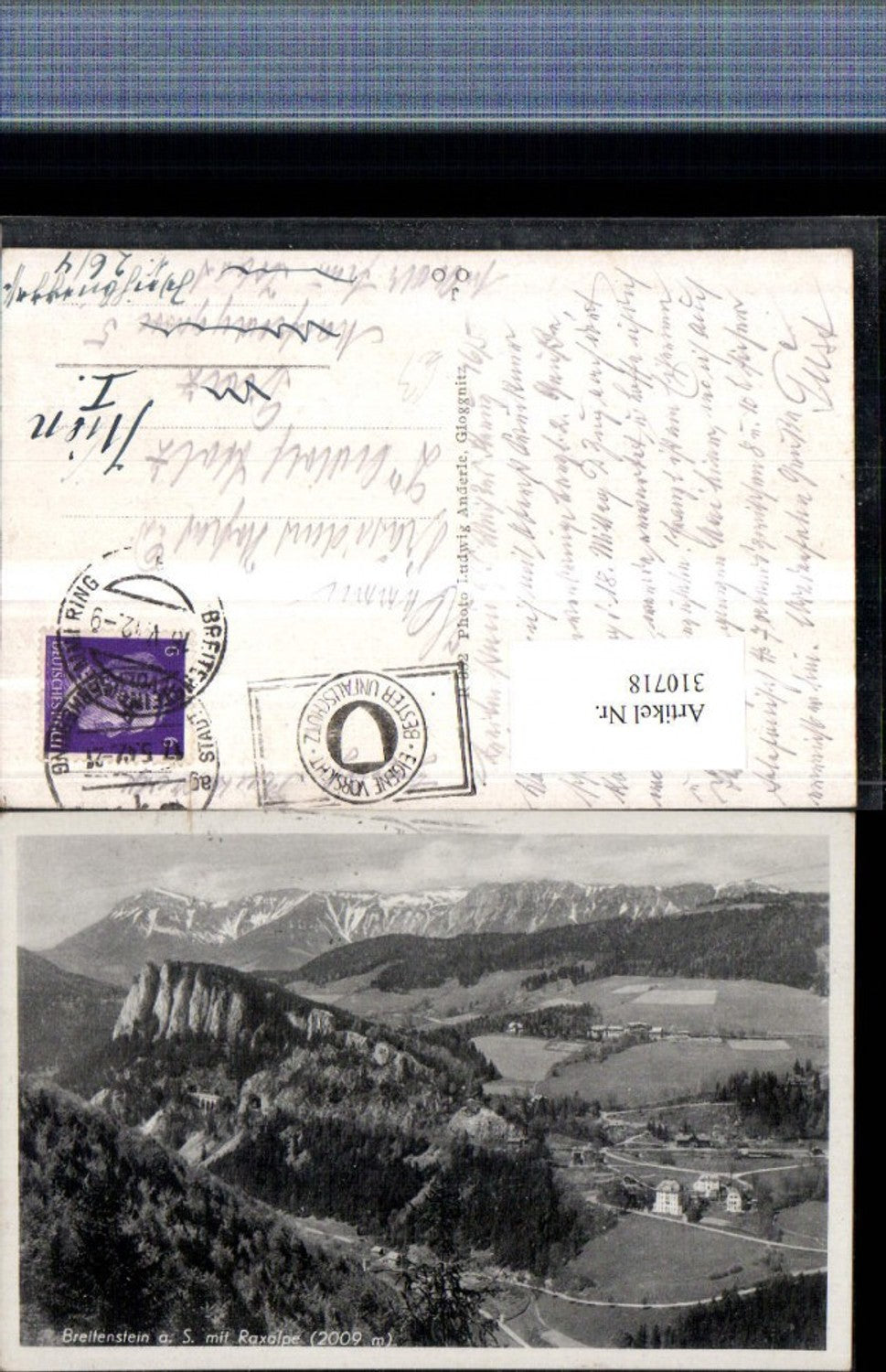 310718,Breitenstein am Semmering m. Raxalpe Bergkulisse