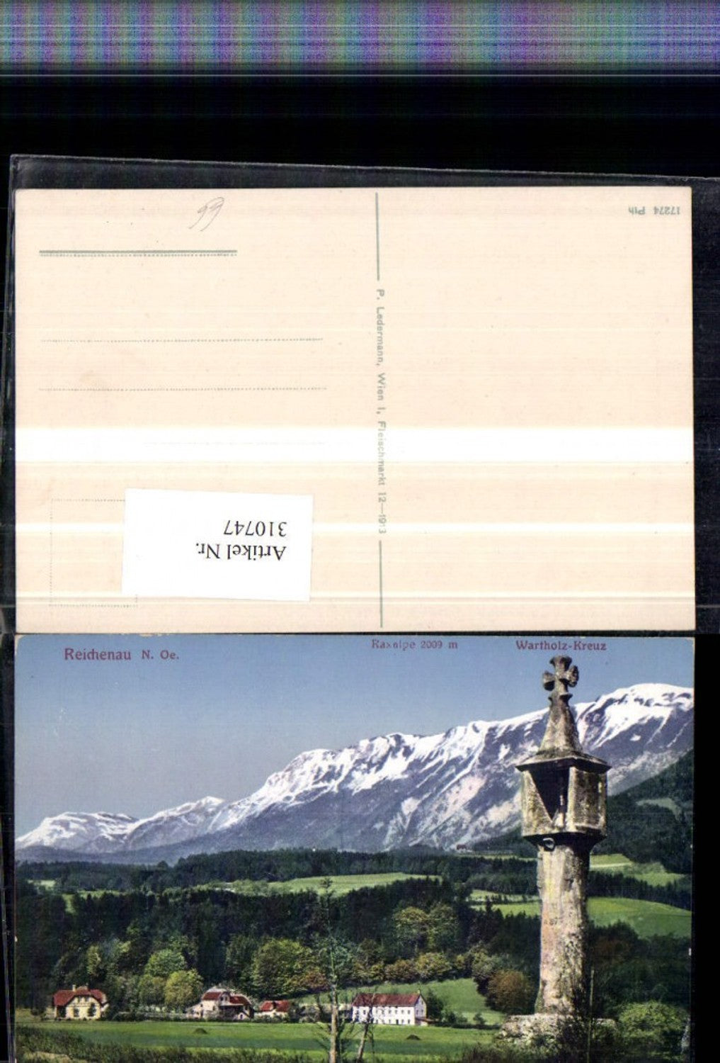 310747,Reichenau an d. Rax Wartholz-Kreuz Bildstock geg. Raxalpe Bergkulisse