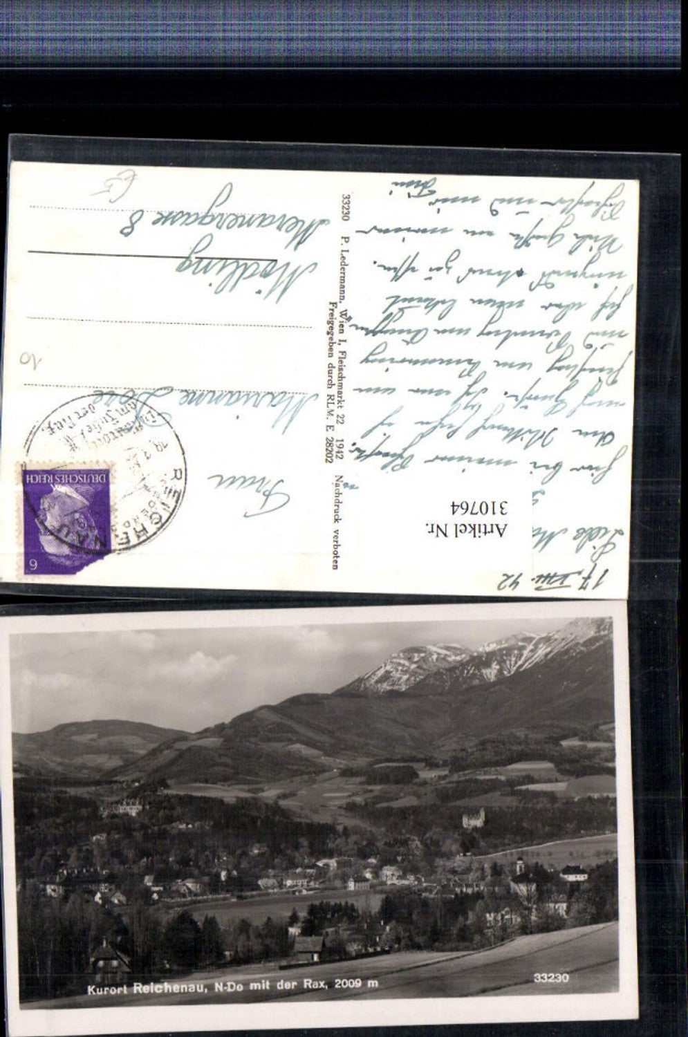 310764,Reichenau an d. Rax Teilansicht m. Rax Bergkulisse