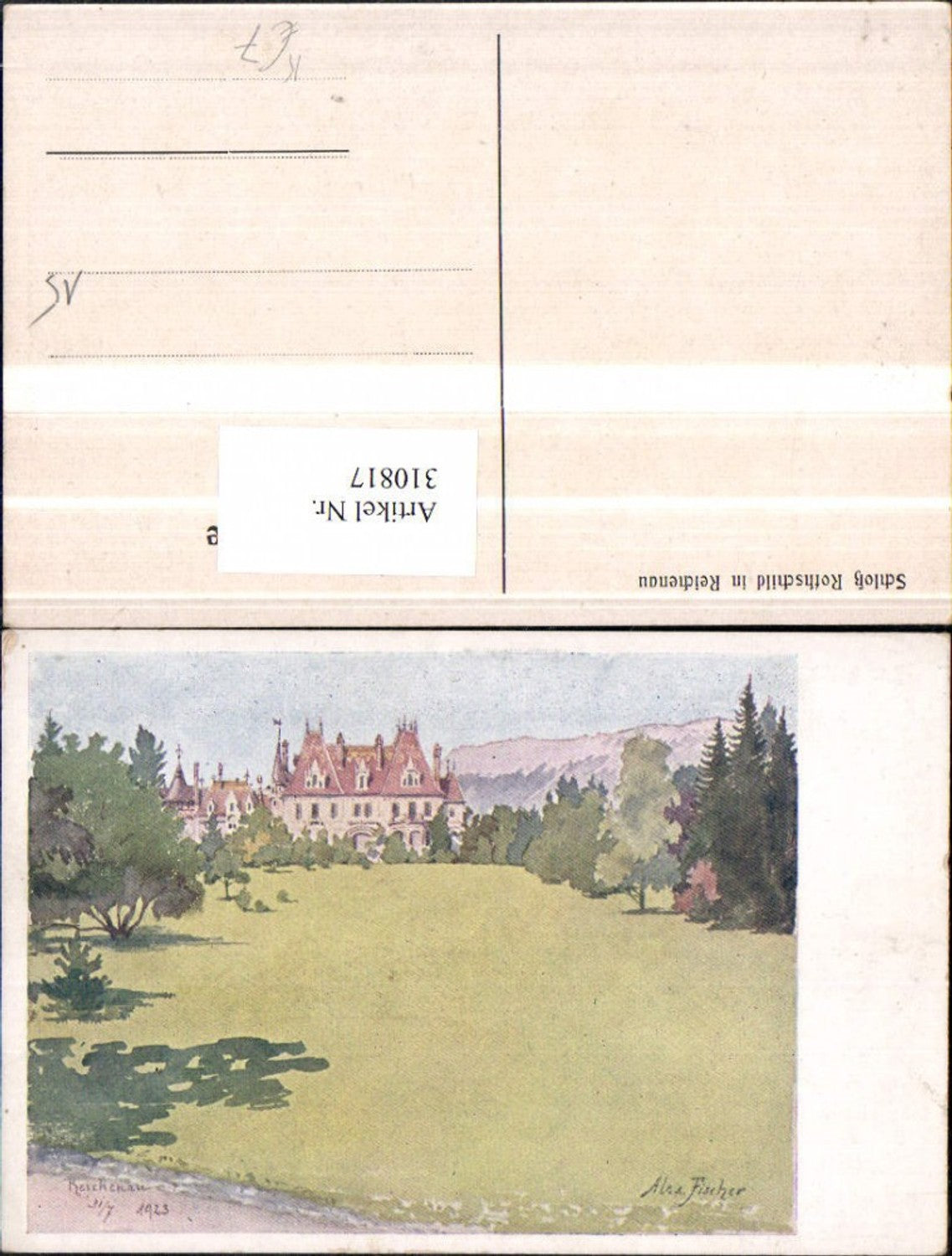 310817,Künstler AK Alex Fischer Reichenau an d. Rax Schloss Rothschild