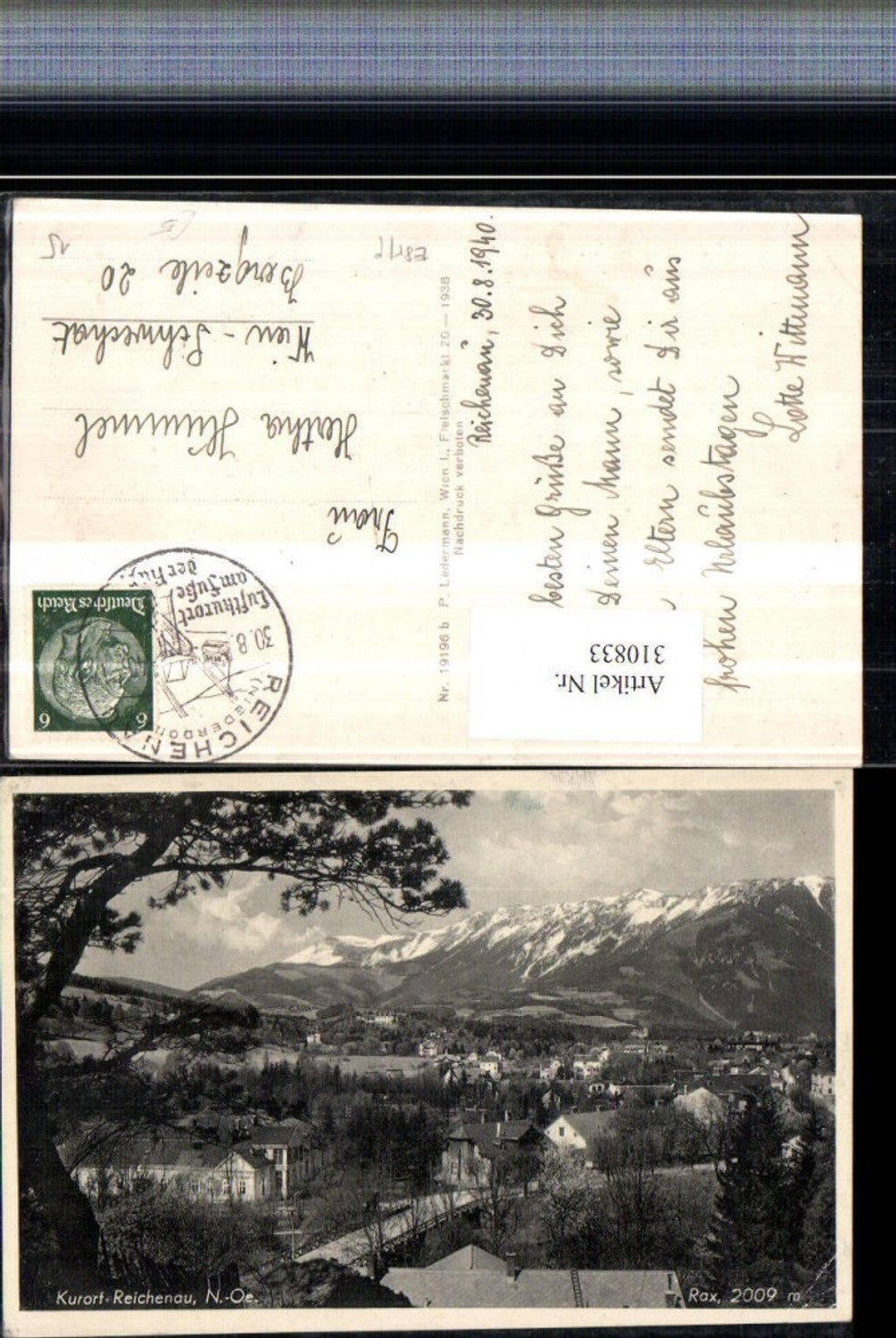 310833,Reichenau an d. Rax Teilansicht m. Rax Bergkulisse