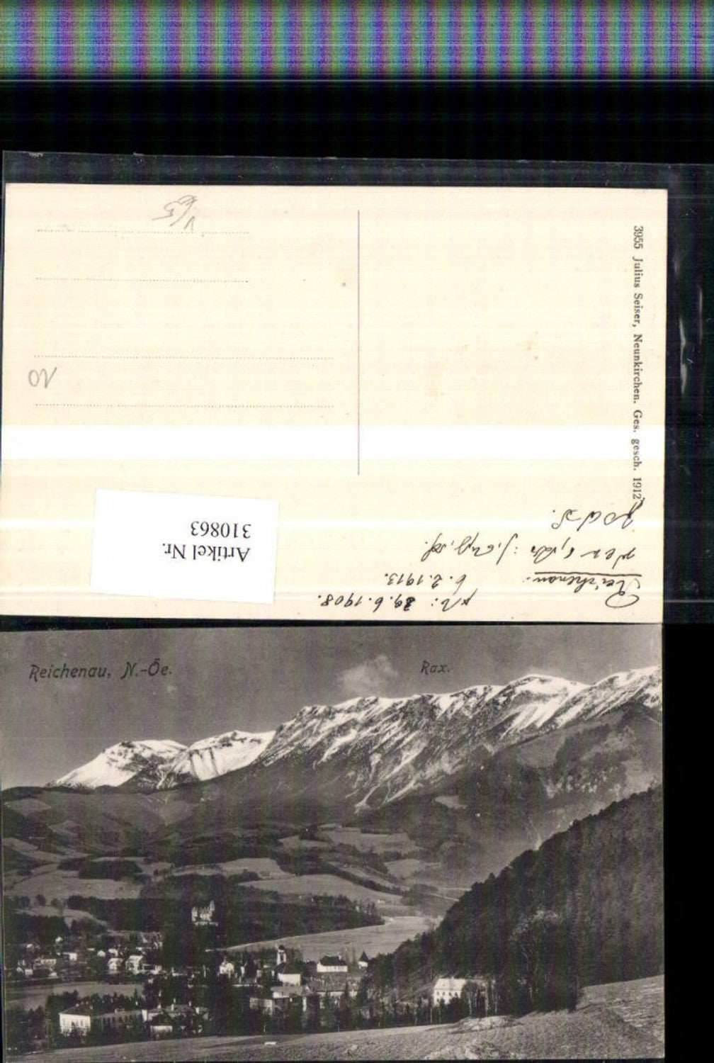 310863,Reichenau an d. Rax Teilansicht m. Rax Bergkulisse pub Julius Seiser 3955