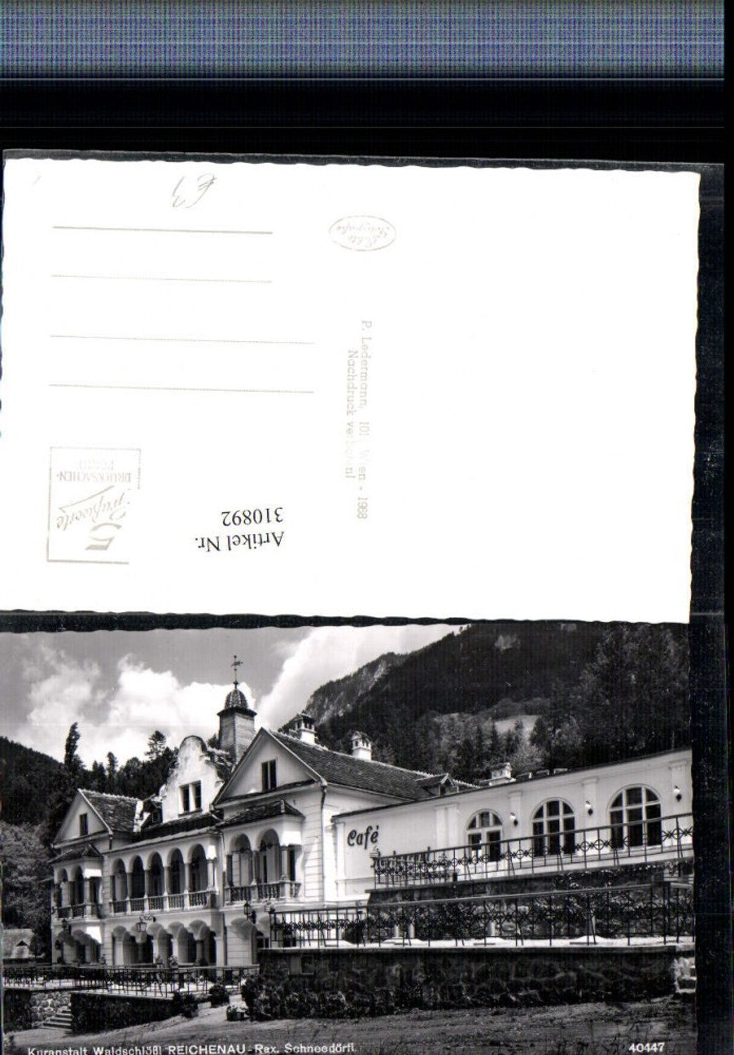 310892,Reichenau an d. Rax Schneedörfl Kuranstalt Waldschlössl