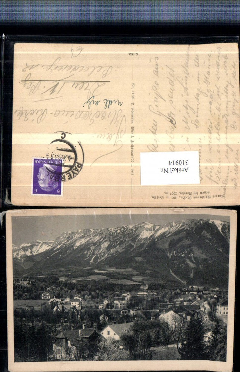 310914,Reichenau an d. Rax Teilansicht geg. Raxalpe Bergkulisse