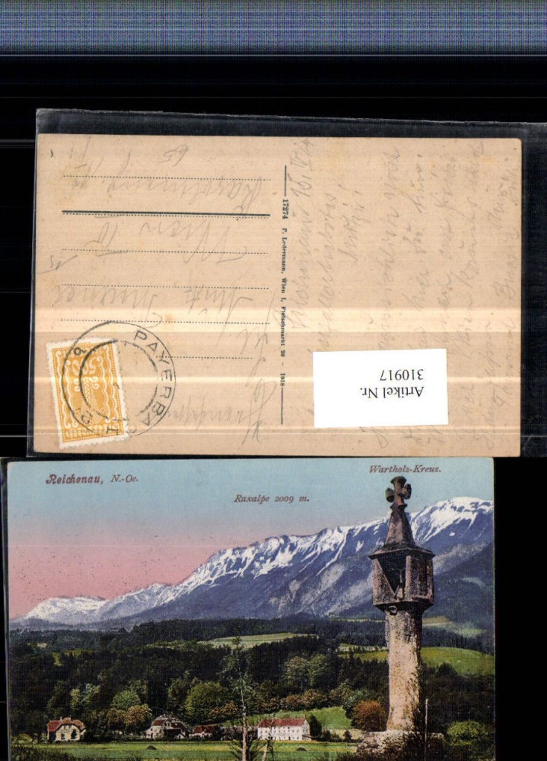 310917,Reichenau an d. Rax Wartholz-Kreuz Bildstock Bergkulisse