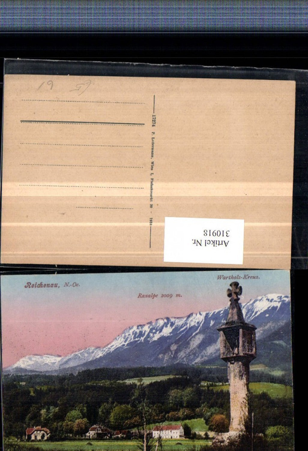 310918,Reichenau an d. Rax Wartholz-Kreuz Bildstock Bergkulisse