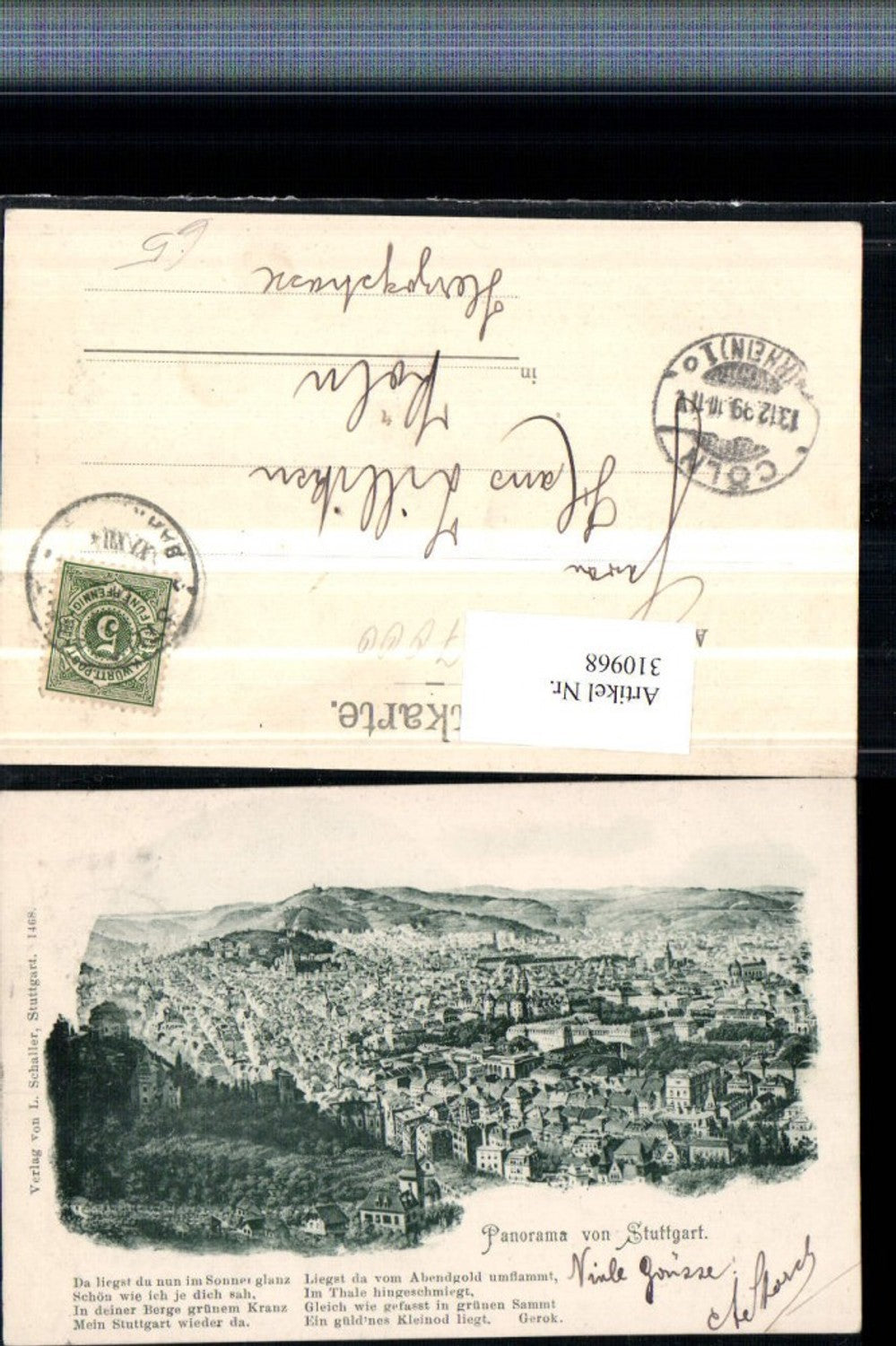 310968,Stuttgart Totale Panorama Gedicht Text