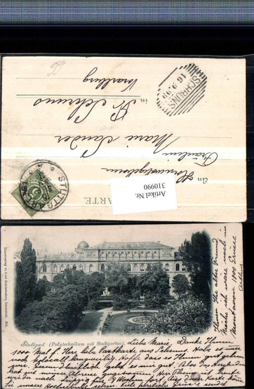 310990,Stuttgart Polytechnikum Schule m. Stadtgarten