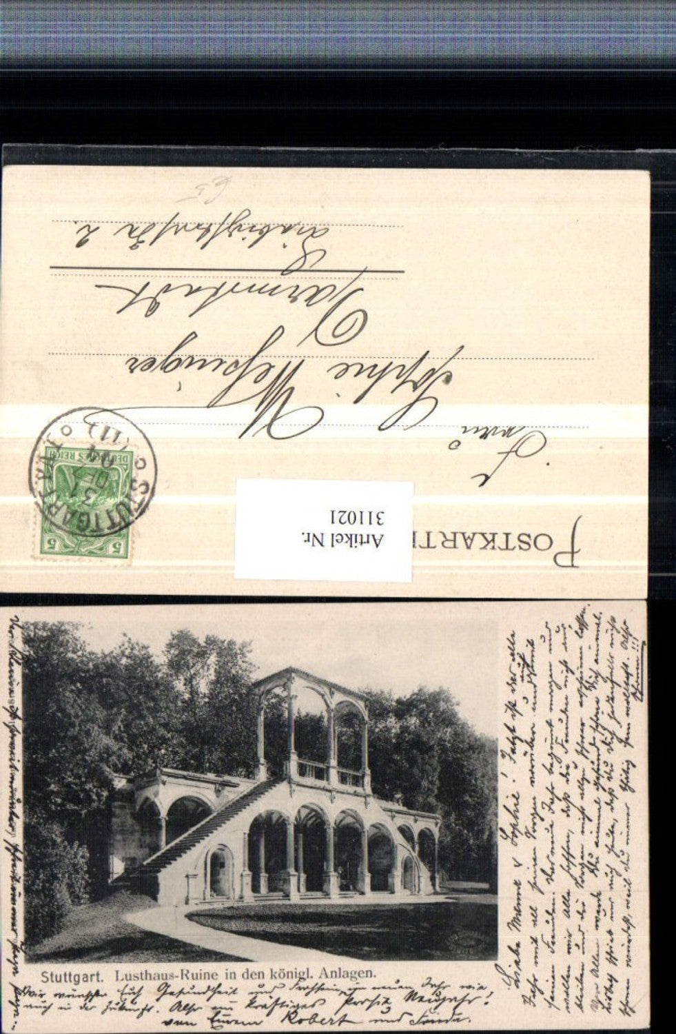 311021,Stuttgart Lusthaus Ruine in den königlichen Anlagen