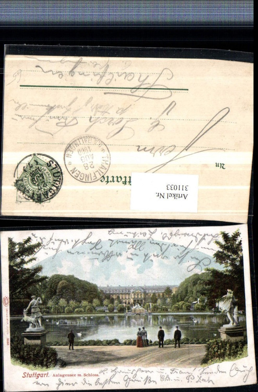 311033, Stuttgart Anlagensee with castle statues