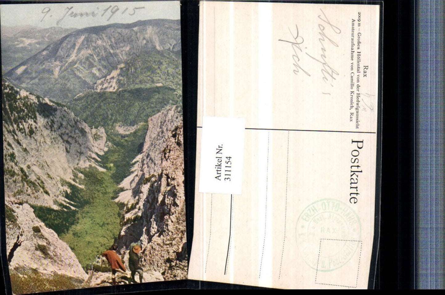 311154,Rax Großes Höllental von d. Hedwigaussicht b. Schwarzau