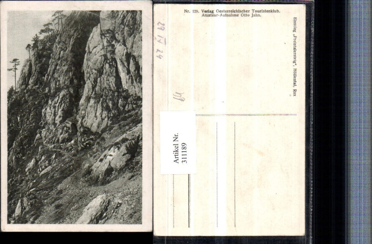 311189,Rax Höllental Einstieg Preintalersteig b. Prein