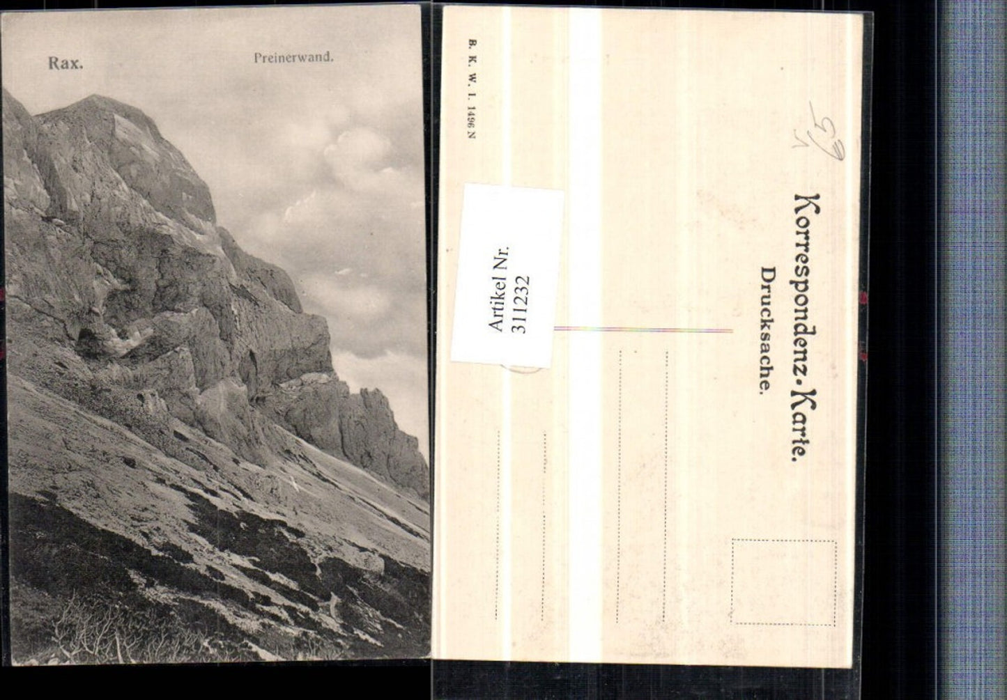 311232,Rax Preinerwand b. Prein Bergkulisse pub B.K.W.I. 1496N