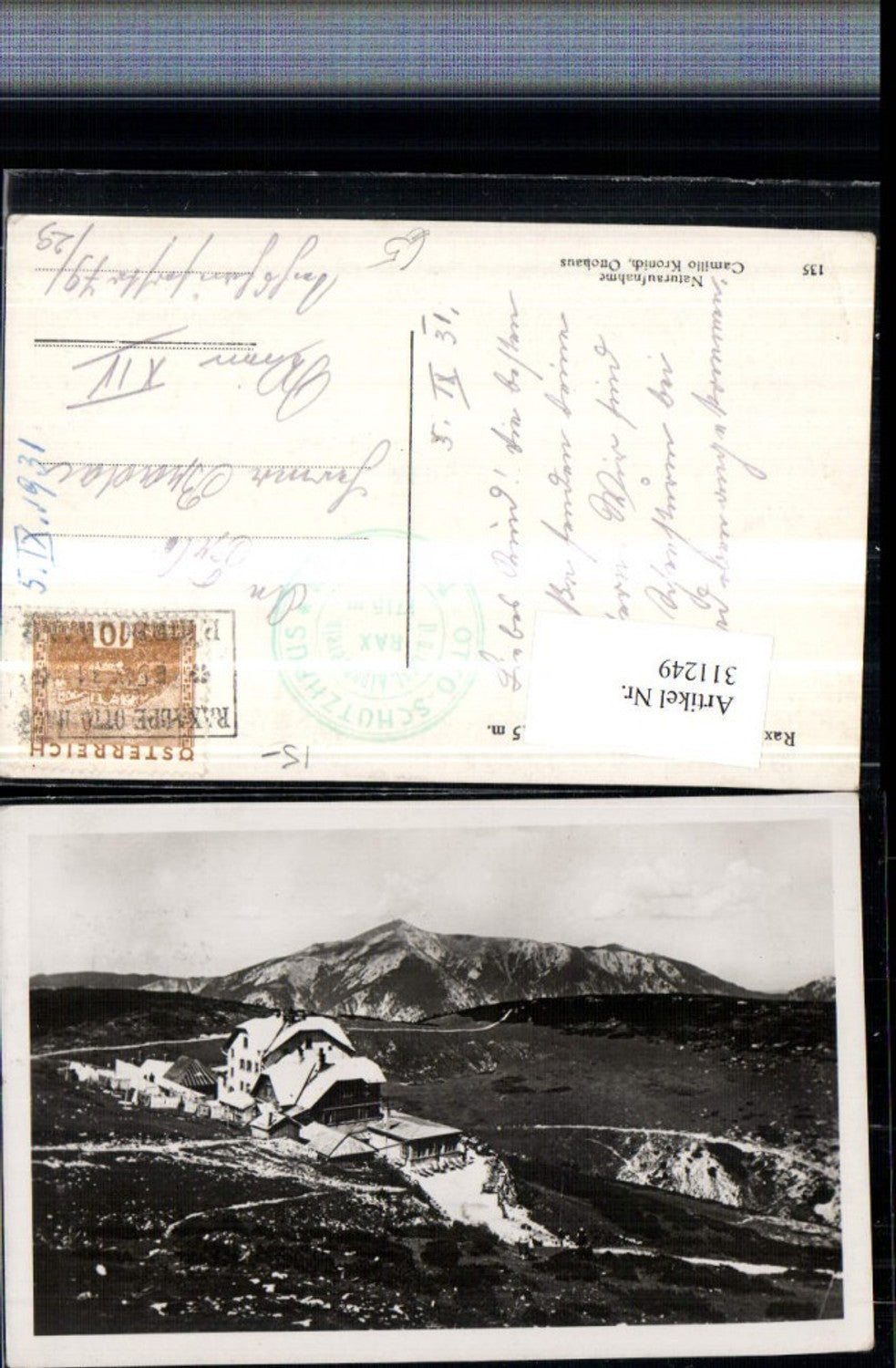 311249,Rax Ottoschutzhaus Berghütte b. Reichenau Bergkulisse