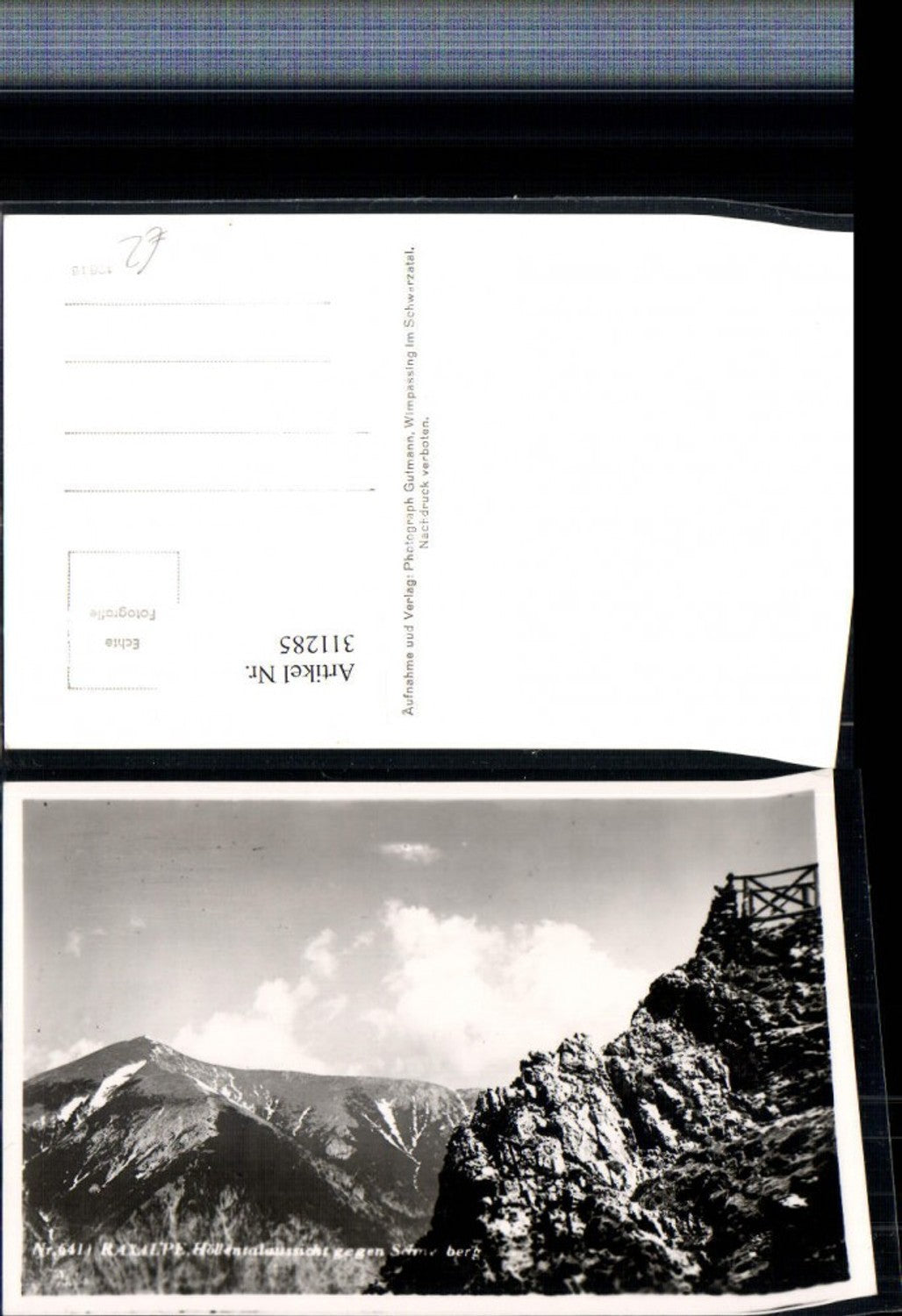 311285,Raxalpe Höllentalaussicht b. Reichenau m. Schneeberg Bergkulisse