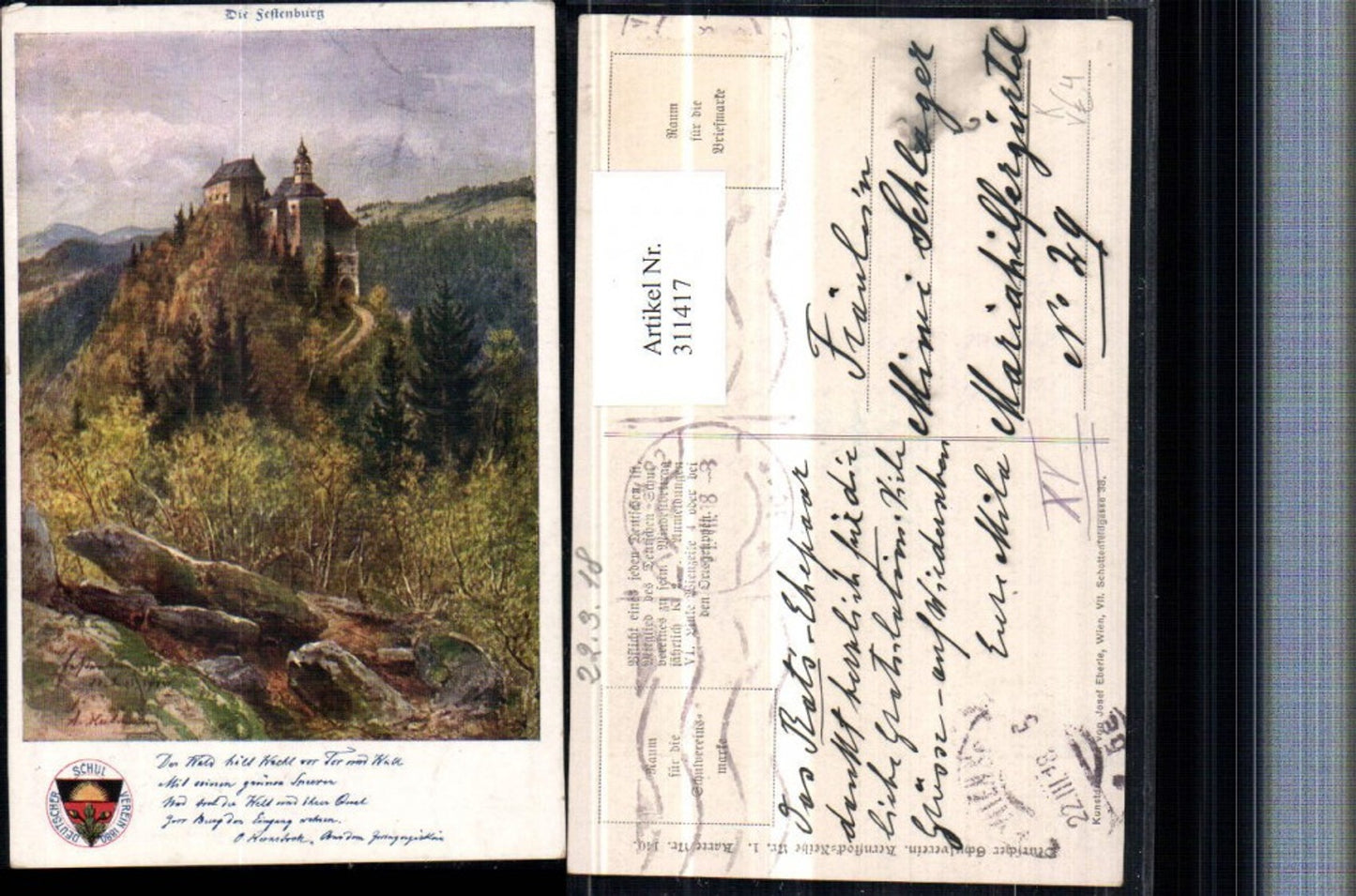 311417,Deutscher Schulverein 140 Künstler A. Heilmann Festenburg