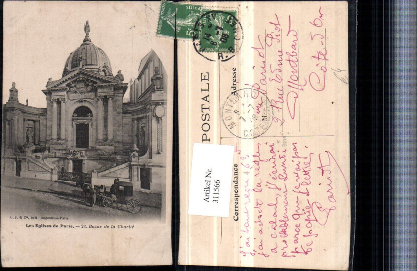 311566,Les Eglises de Paris Bazar de la Charite Kapelle Kutsche