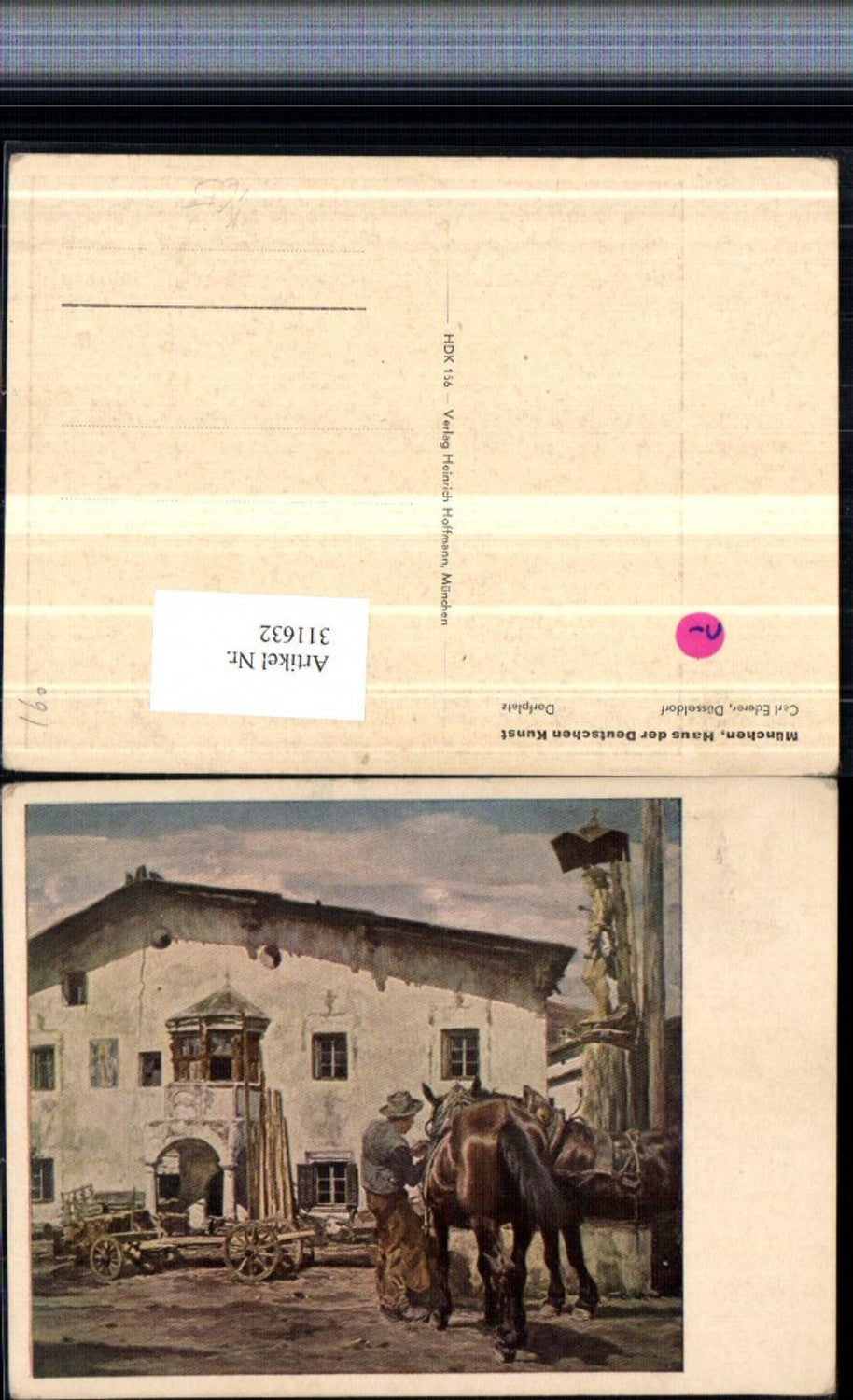 311632,Haus der Deutschen Kunst HDK 156 Künstler Carl Ederer Dorfplatz Pferde