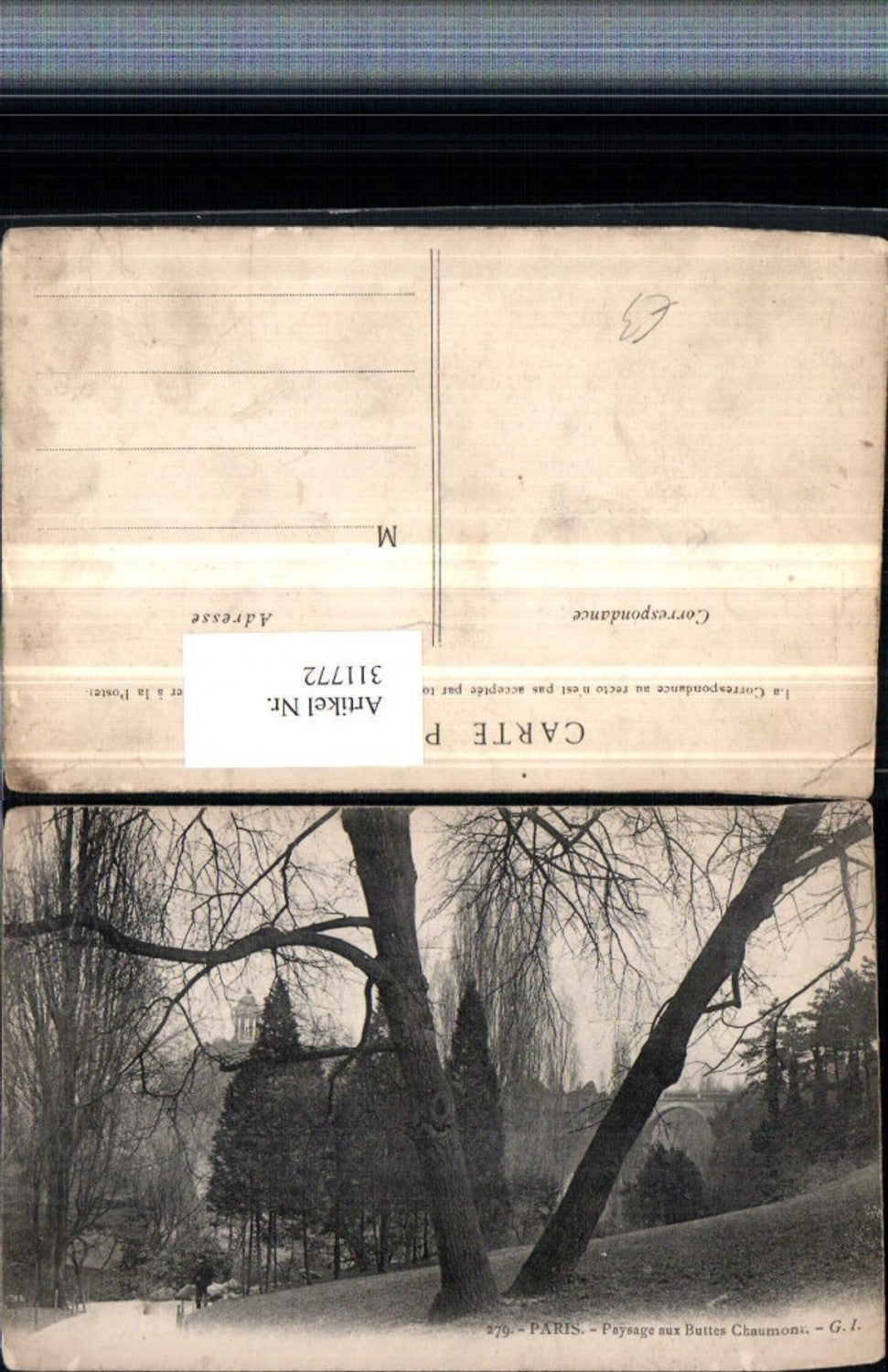 311772,Paris Paysage aux Buttes Chaumont Park Partie Brücke