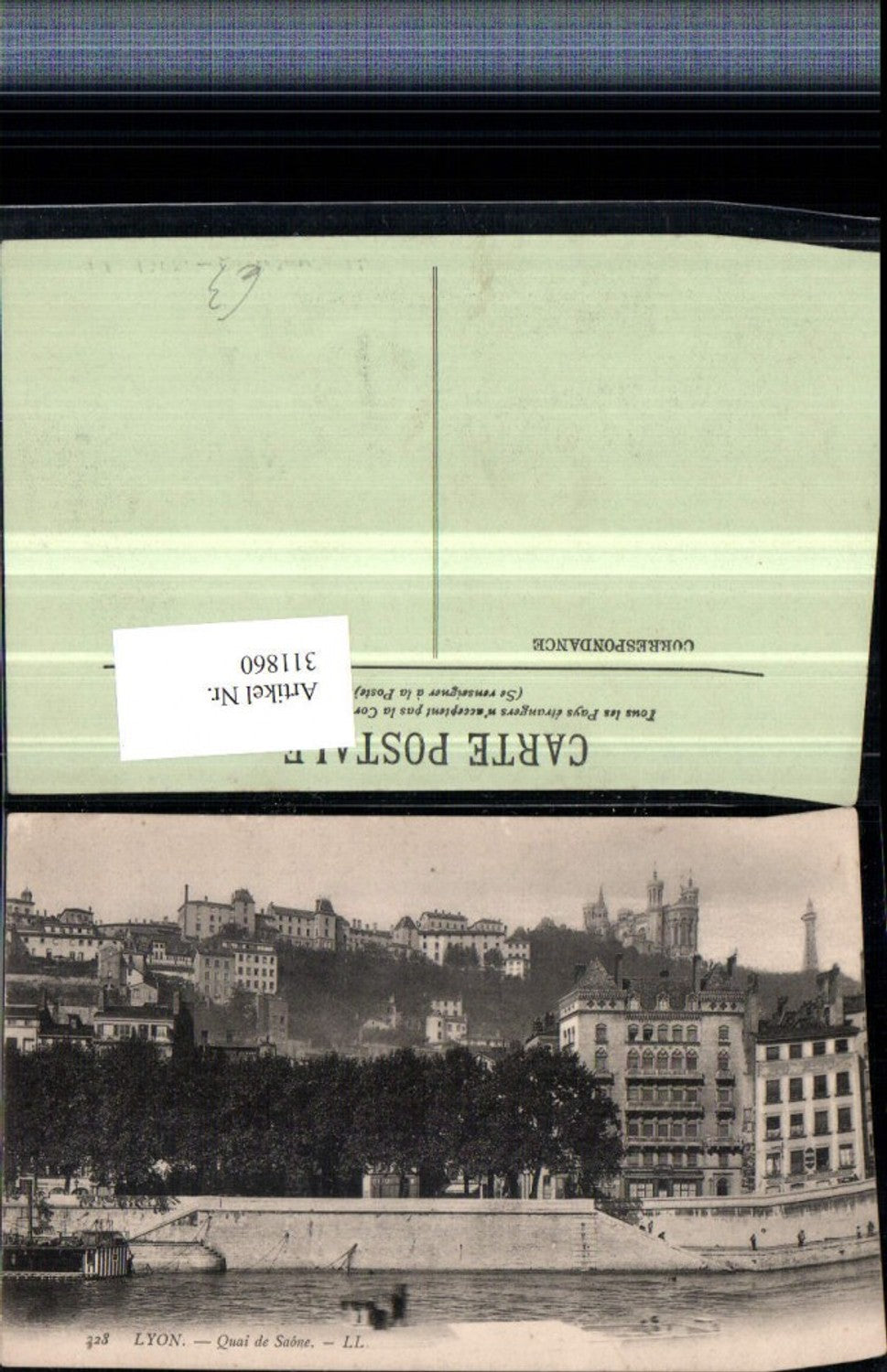 311860,Lyon Quai de Saone Teilansicht Kirche