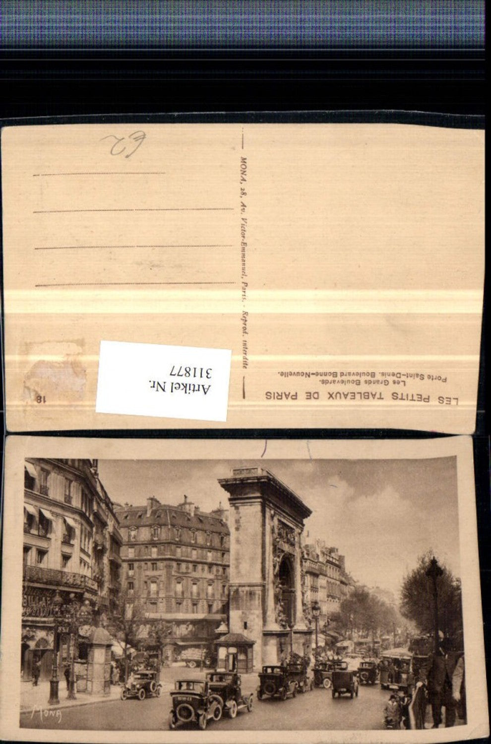 311877,Les Petits Tableaux de Paris Les Grands Boulevards Porte Saint-Denis Automobile