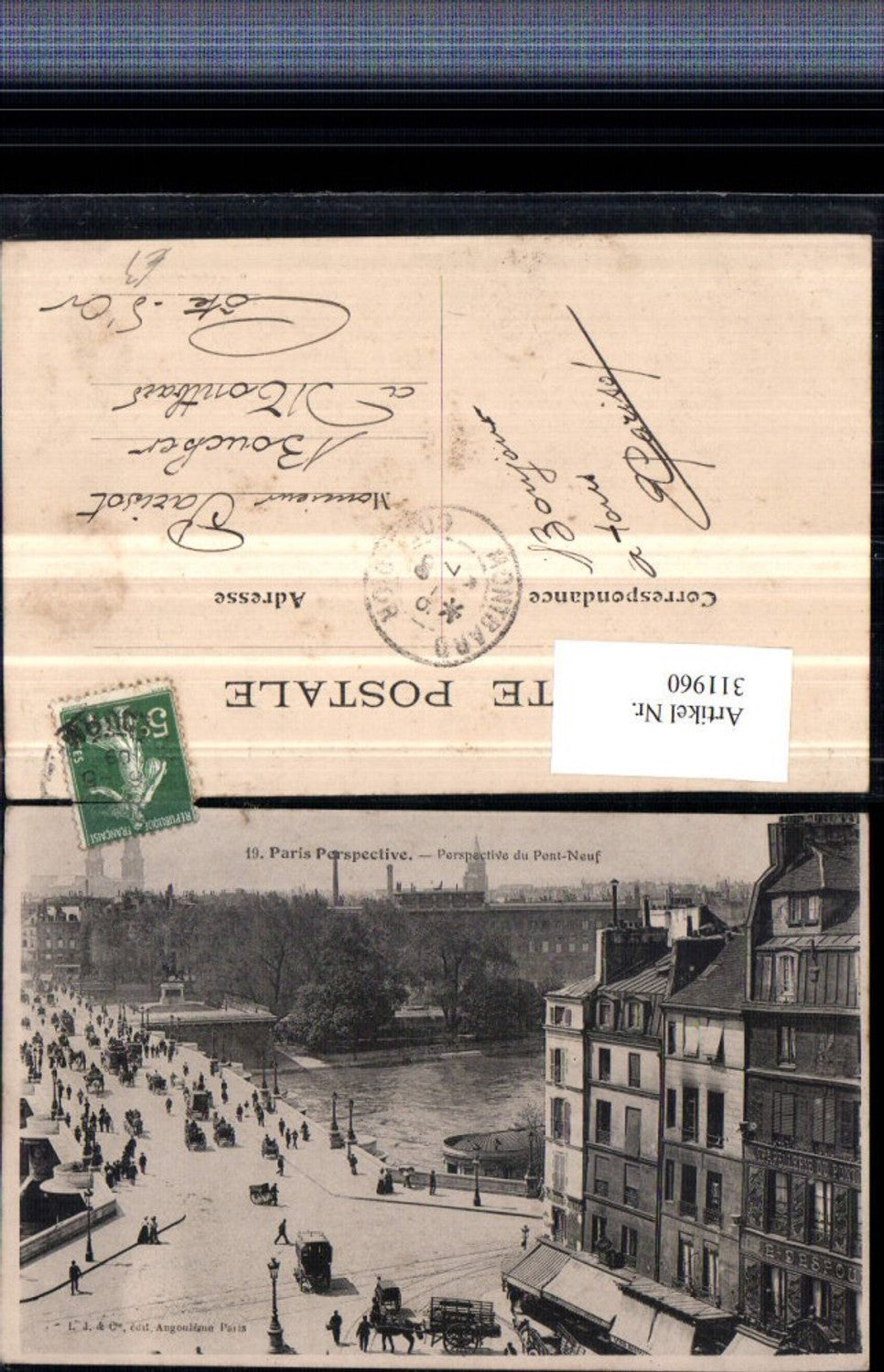 311960,Paris Perspective du Pont-Neuf Bridge