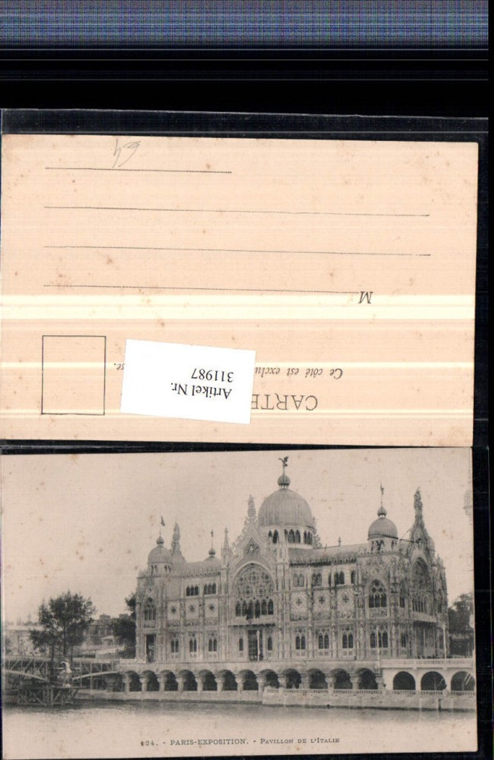 311987,Paris Exposition Pavillon de l'Italie Gebäude