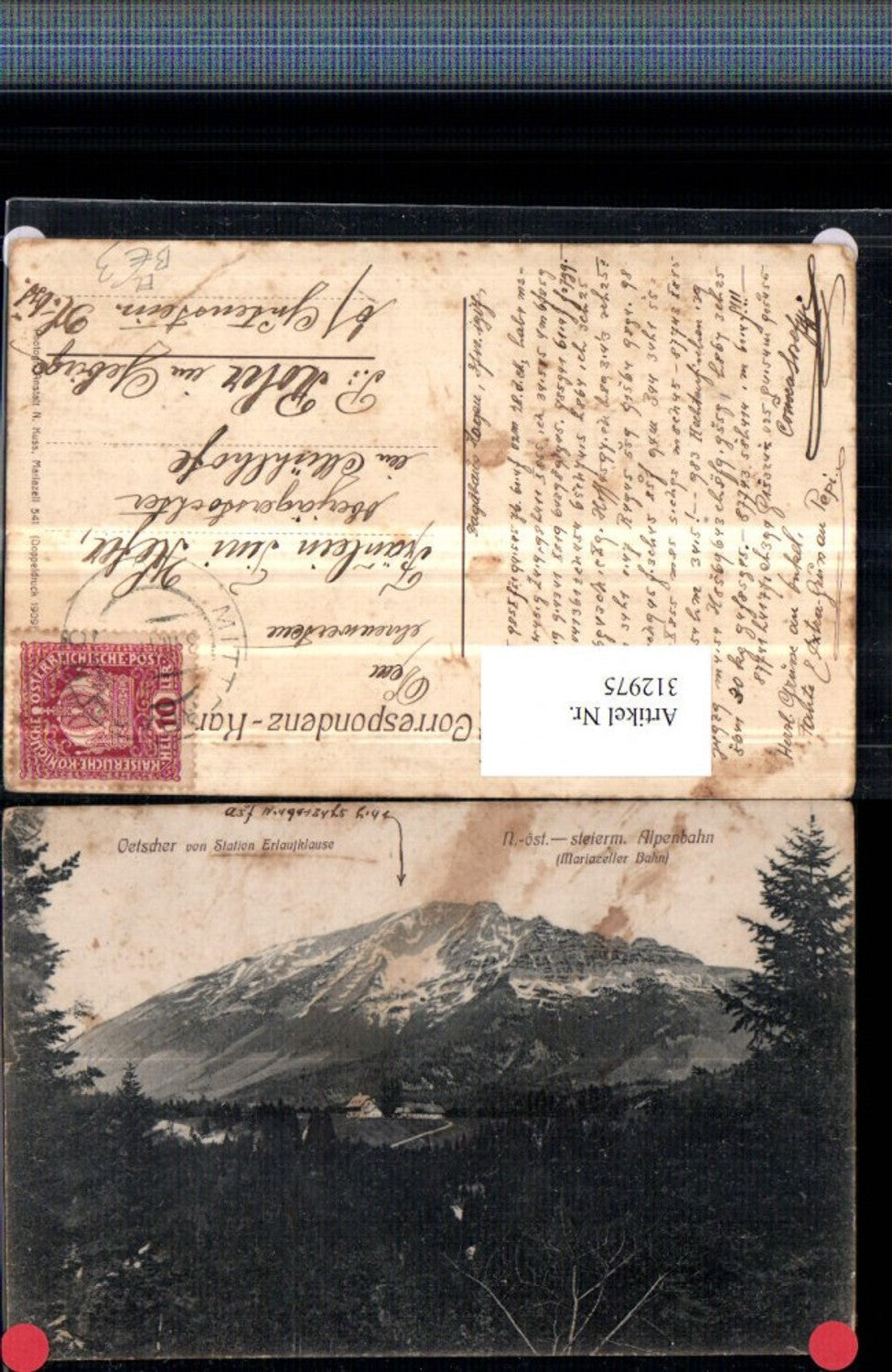 312975,Mariazellerbahn Ötscher von Station Erlaufklause b. Mitterbach Bergkulisse