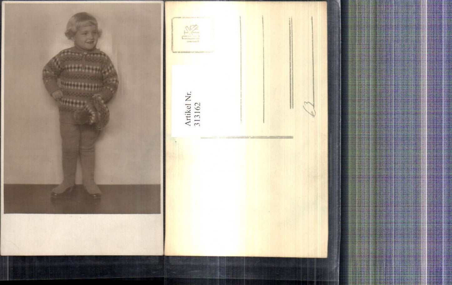 313162, Photo Ak Child in knitted sweater, hat