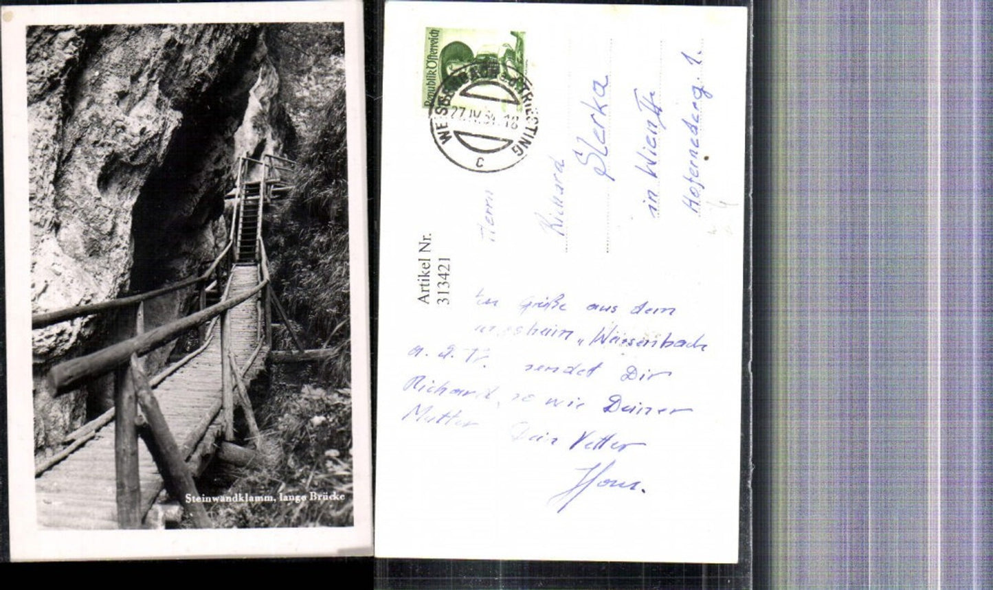 313421,Foto Ak Steinwandklamm Lange Brücke b. Weissenbach an der Triesting
