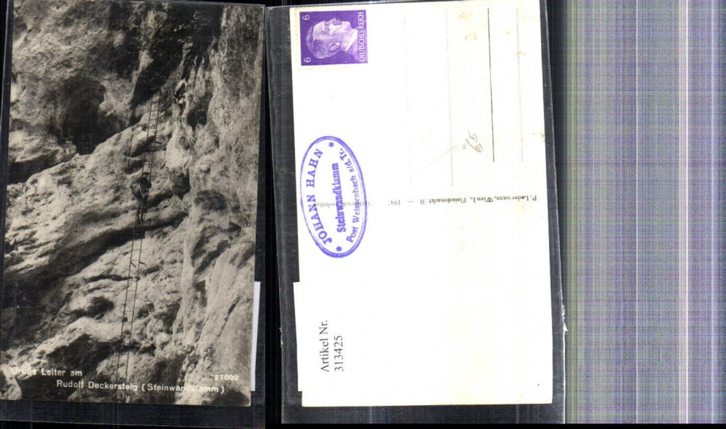 313425,Foto Ak Große Leiter a. Rudolf Deckersteig Steinwandklamm b. Weissenbach an der Triesting