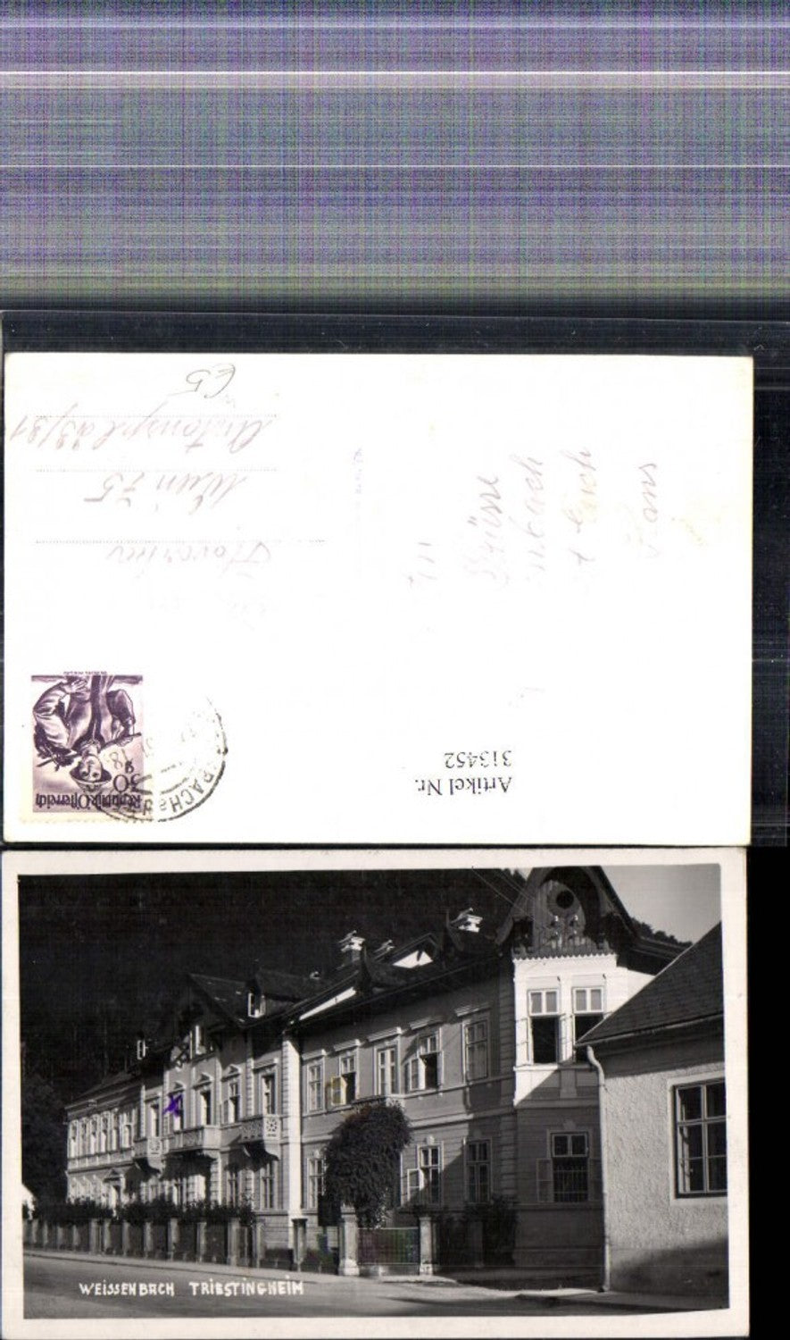 313452,Foto Ak Weissenbach a. d. Triesting Strassenansicht Gebäude