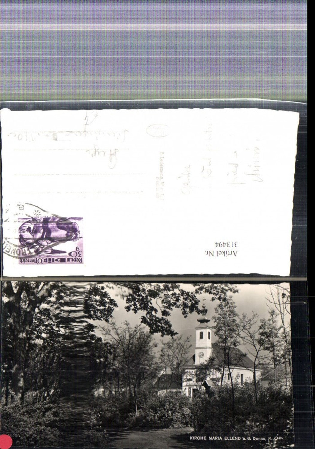313494,Foto Ak Kirche Maria Ellend a.d . Donau