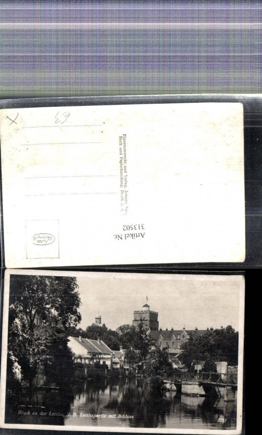 313502,Foto Ak Bruck a. d. Leitha Leithapartie m. Schloss