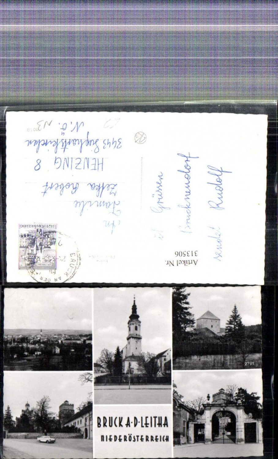 313506,Mehrbild Foto Ak Bruck a. d. Leitha Kirche Teilansicht