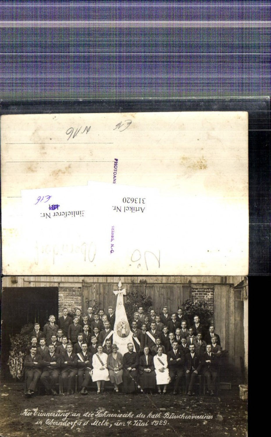 313620, Photo: Oberndorf near Melk, Flag consecration of the Catholic Young Men's Association, 1929
