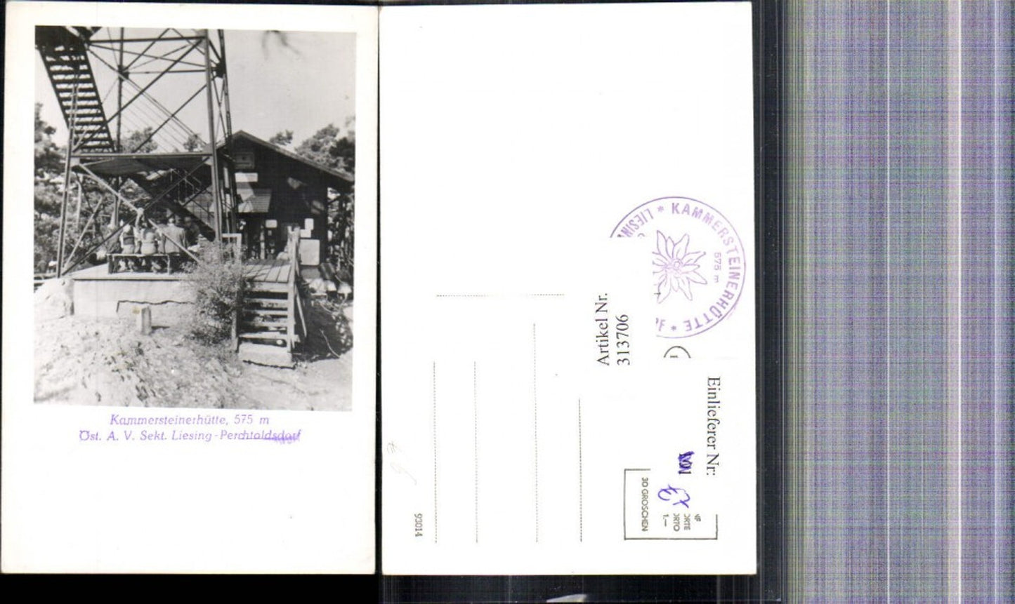 313706,Foto Ak Kammersteinerhütte Perchtoldsdorf Turm