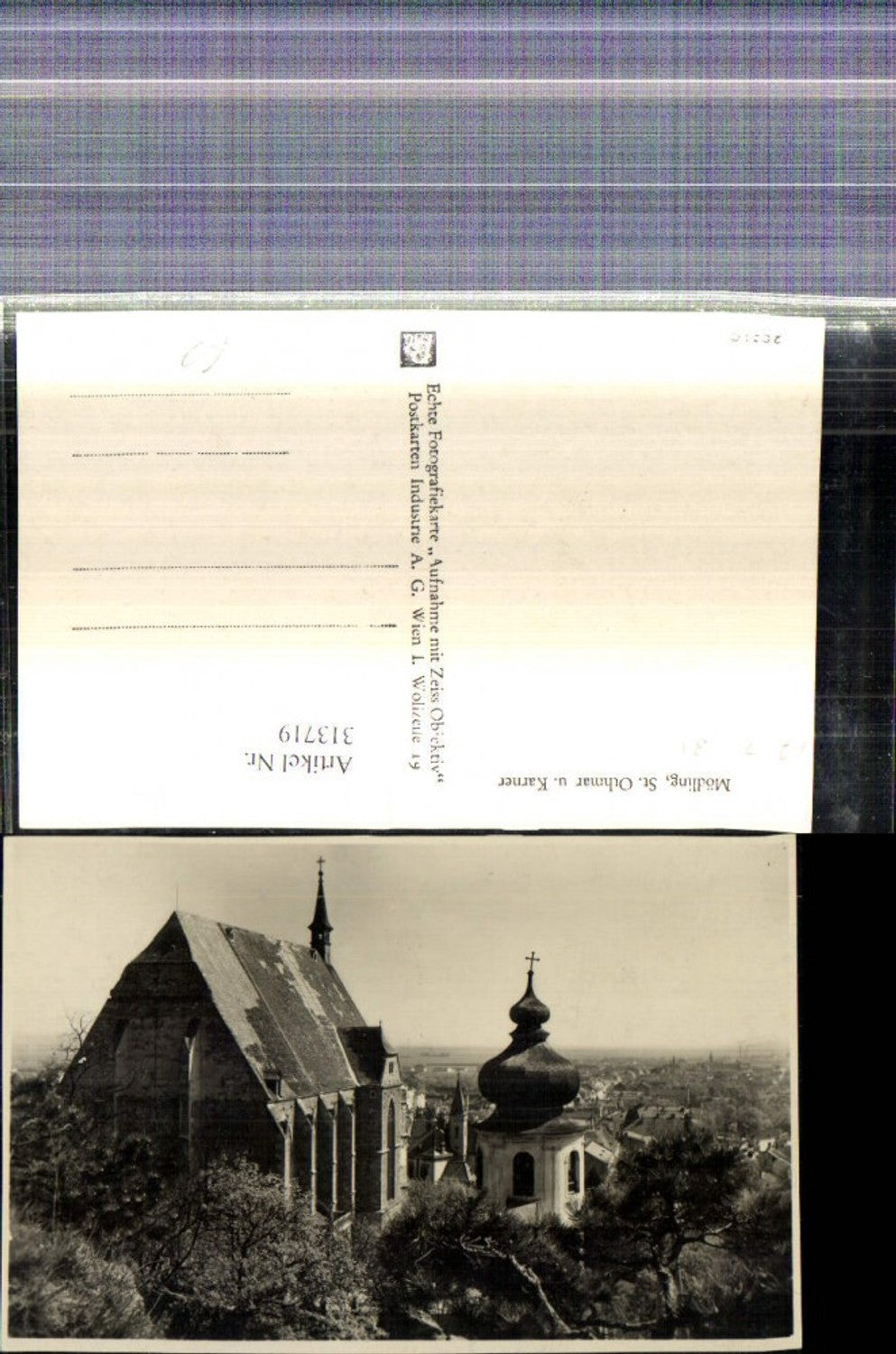 313719,Foto Ak Mödling St Othmar u. Karner Kirche