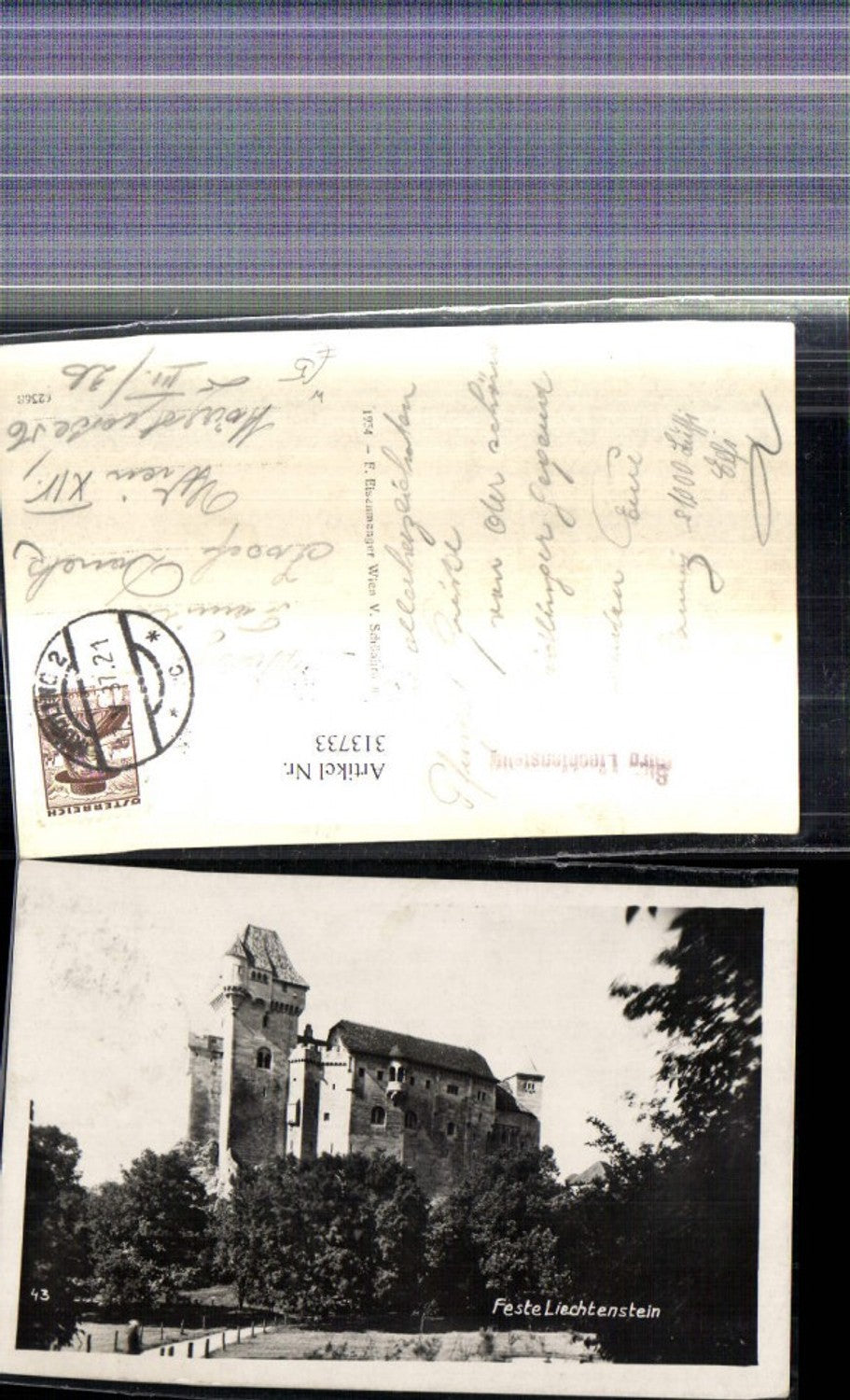 313733,Foto Ak Burg Liechtenstein b. Mödling