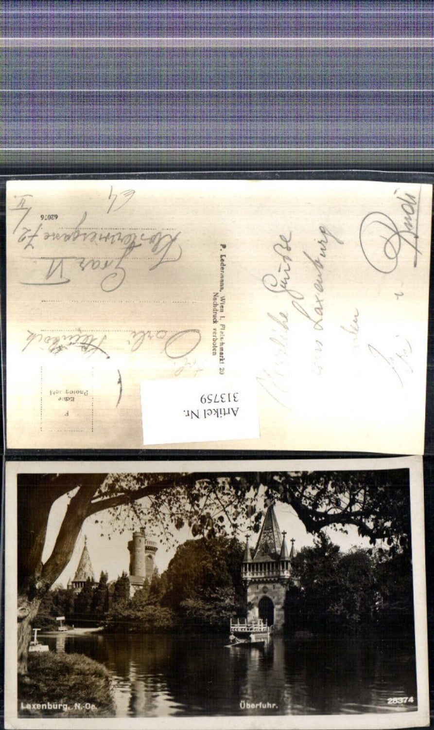313759,Foto Ak Laxenburg Schloss Überfuhr Ruderboot Boot