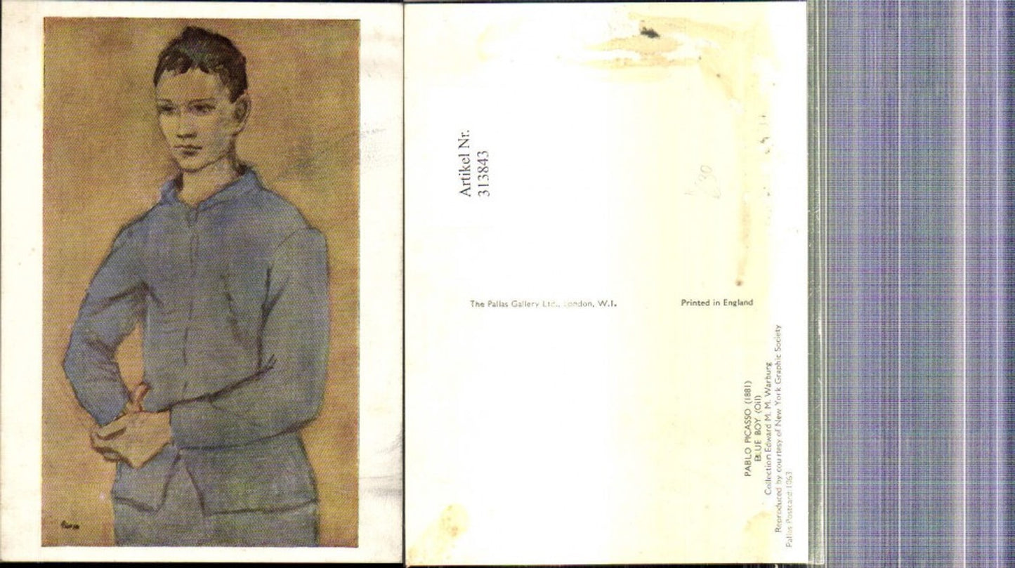 313843,Künstler Ak Pablo Picasso Blue Boy Mann Junge Blauer Anzug Portrait