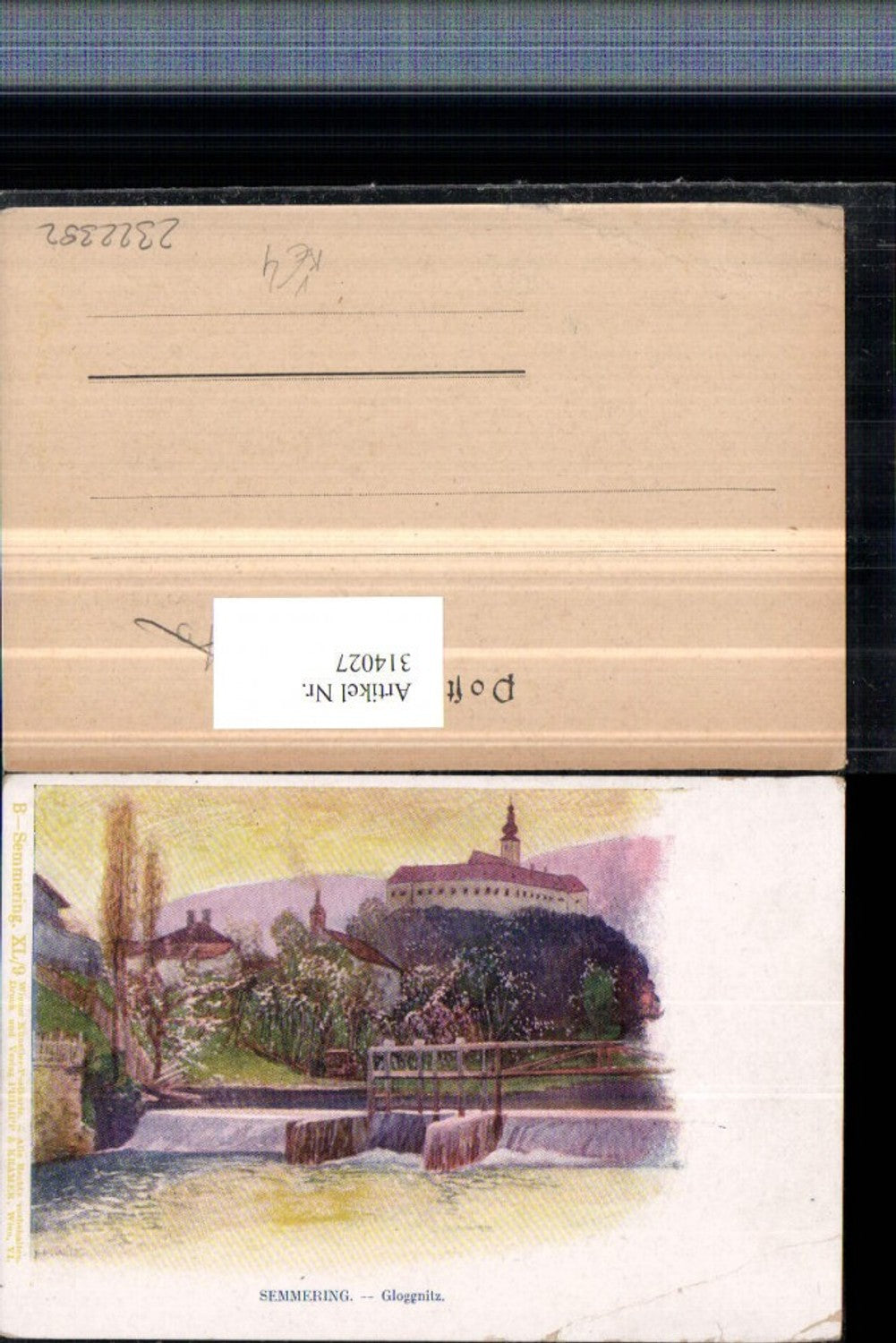 314027,Künstler AK H. Wile Semmering Gloggnitz Schloss Wehr pub Philipp & Kramer
