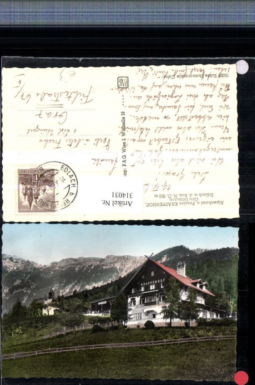 314031,Edlach an d. Rax Alpenhotel u. Pension Knappenhof Bergkulisse
