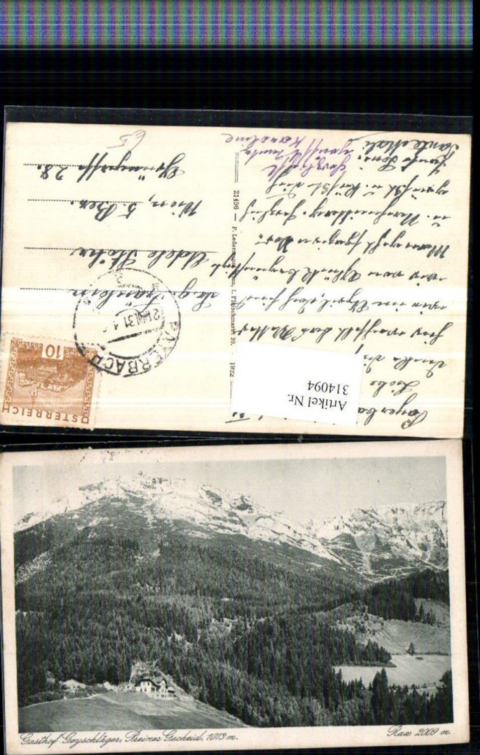 314094,Preiner-Gscheid b. Prein Gasthof Geyschläger m. Rax Bergkulisse